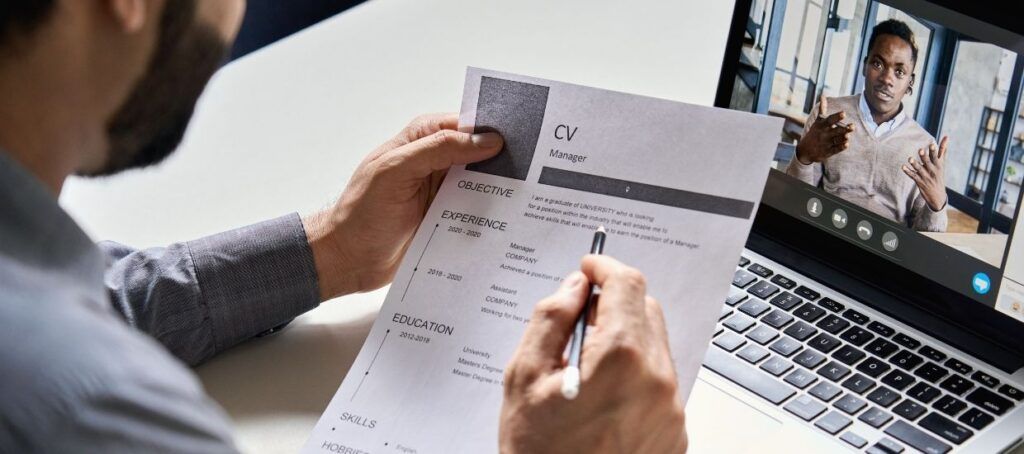 Man checking CV